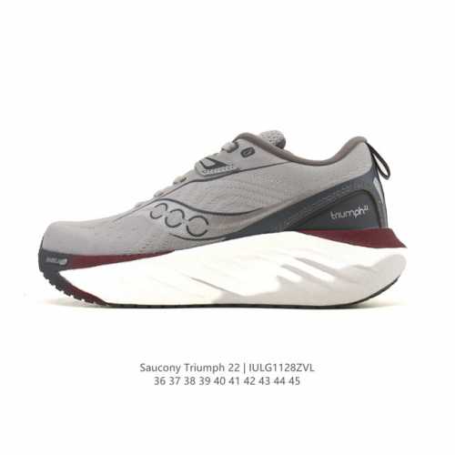 Saucony 索康尼 Triumph系列 胜利 22代 中性跑鞋 强缓震跑步鞋轻便男女同款跑鞋夏季透气运动鞋子，是来自美国的专业跑鞋品牌，成立于1898年。S