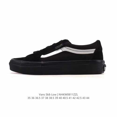 万斯 Vans Sk8-Low 经典款 小红书爆款低帮休闲帆布拼接硫化板鞋 工艺：硫化1:1 重量1:1、真标、原钢印、材质标、鞋型标、合格证 尺码：35 36