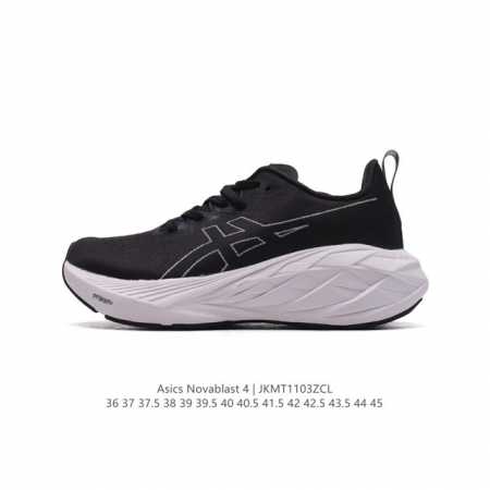 ASICS 亚瑟士Novablast4男女士运动跑步鞋 厚底增高老爹鞋 缓震回弹透气耐磨跑鞋 一鞋一科技：NOVABLAST 4，跑鞋中底同时实现厚软轻弹。主要 - 点击图像关闭