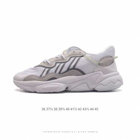 真标 阿迪达斯 Adidas Ozweego 水管复古老爹鞋厚底增高老爹爹百搭慢跑鞋，鞋面透气织物与出众皮革相互拼接，营造丰富层次，中底 Adiprene+ 则 - 点击图像关闭