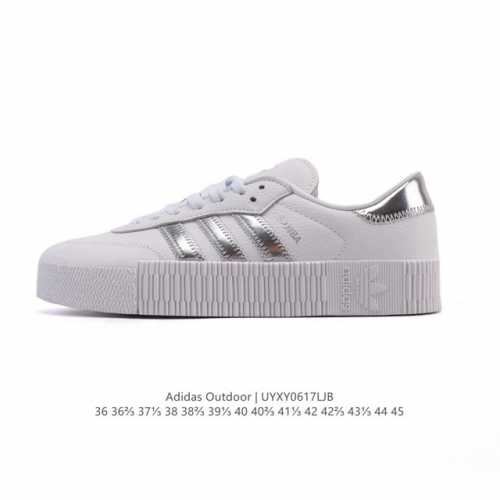 阿迪达斯 Adidas 三叶草 Outdoor 经典三条杠复古休闲运动板鞋 德训鞋 Samba 四季时尚简约小白鞋男女鞋情侣鞋厚底增高百搭潮鞋。 类型：男女鞋