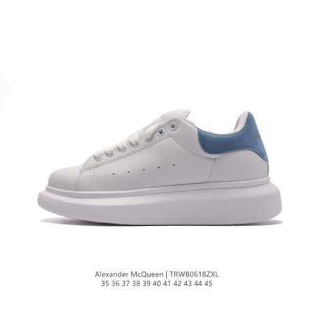 Alexandermcqueen 亚历山大 麦昆mcq 运动小白鞋厚底增高闪尾光滑牛皮平底鞋休闲鞋 时尚女板鞋潮运动鞋 ，火爆到大街小巷无人不知，无人不晓的境界 - 点击图像关闭