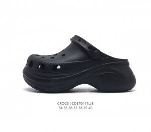Crocs 沙滩洞洞鞋 女休闲厚底增高凉拖鞋 卡骆驰杨幂同款 厚底增高凸显大长腿沙滩鞋 选择尺码时 建议选大一码 脚感更舒适 这款没有鞋盒 类型：女鞋 尺码：3