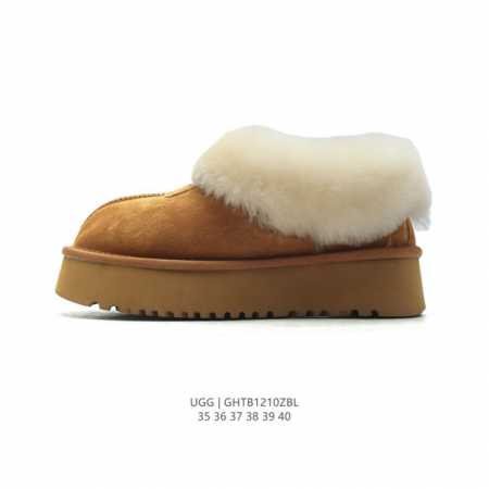 公司级 Ugg雪地靴大毛领！秋冬必备款｜独家实拍官方经典款秋冬羊皮毛一体加绒加厚雪地靴 皮革 舒适柔软时尚 耐磨增高保暖 低帮 运动休闲鞋 女款栗色。 尺码：3 - 点击图像关闭