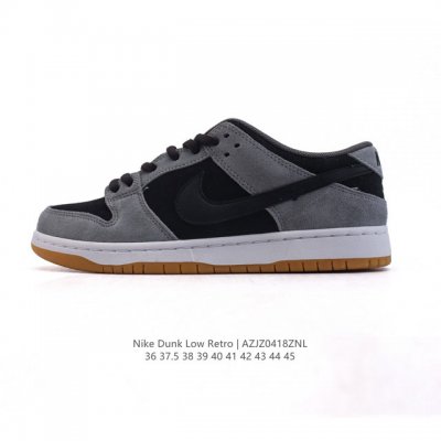真标 耐克 Nike Sb Dunk Low pro 男女同款运动鞋复古板鞋。采用柔软皮革鞋面，经久耐穿，塑就如元年款 Dunk 般的复古质感。鞋头透气孔，搭配