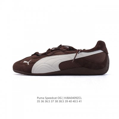 Puma Speedca Og 彪马极速赛车系列低帮德训风 皮革拼接鞋面复古百搭休闲运动赛车鞋 鞋款从80、90年代赛车手所穿的防火赛车鞋为原型，鞋身线条模仿了