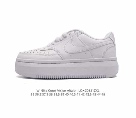 Nike耐克新款nike Court Vision Alta Ltr 厚底增高运动休闲板鞋 时尚设计 巧妙融合皮革材质搭配加高鞋底 出众篮球鞋外观搭配柔软鞋舌 - 点击图像关闭