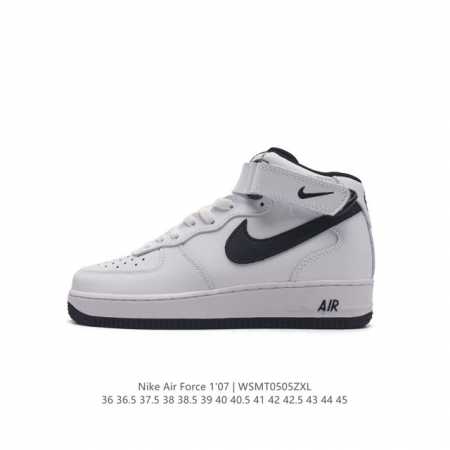 Nk Air Force 7 Mid Af1耐克 空军一号 Af1 中帮 魔术贴 厚底增高运动板鞋 原楦头原纸板 打造纯正空军版型。专注外贸渠道 全掌内置蜂窝气 - 点击图像关闭
