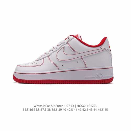 头层皮 耐克 Nike Air Force 1 '07 Low 空军一号含气垫 小白鞋 低帮百搭厚底增高休闲运动板鞋。柔软、弹性十足的缓震性能和出色的中底设计，