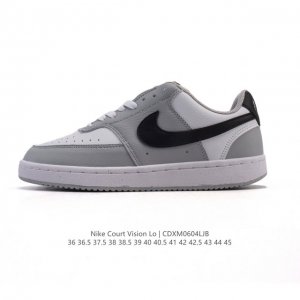 耐克Nike Court Vision Low 校园风低帮复古篮球板鞋男女运动鞋。延续80年代复古篮球鞋，添加学院风细节。皮革组合鞋面，利落风格，重现复古篮球风