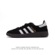 阿迪达斯 Adidas HANDBALL SPEZIAL 低帮三叶草学院风复古休闲板鞋 德训鞋 橡胶底柔软皮革经典运动鞋板鞋。圆头、缝合拼接设计、正面绑带、鞋舌