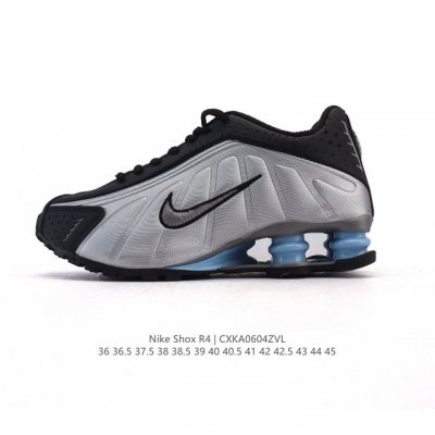 新品 耐克 Nike Shox R4 科技感运动鞋。金属质感鞋面 + 超大气柱 球鞋！Nike Shox R4上脚超炫酷Nike Shox R4十年经典鞋款，复