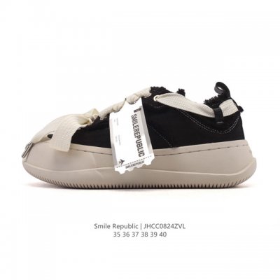 公司级 Smilerepublic 厚底开口笑帆布鞋系列 小红书热门款运动拖鞋 厚底增高板鞋 Smilerepublic “向前一步，保持微笑: ”檀健次主理品