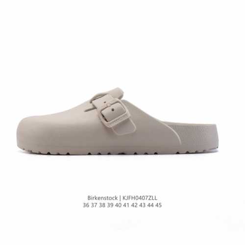 公司级德国百年知名鞋履品牌 勃肯Birkenstock Boston Suede Shearling 波士顿系列休闲凉拖鞋 低帮牛皮绒面革复古软木底包头露跟休闲