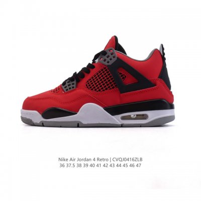真标 耐克 Nike Air Jordan 4 Retro Og迈克尔 乔丹Aj4代乔4 中帮复古休闲运动文化篮球鞋。秉承轻量化的速度型篮球鞋设计思想完成设计，