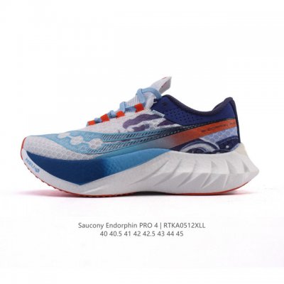 新品公司级 Saucony索康尼Endorphinpro啡鹏4陆地速鲨竞速碳板运动训练跑鞋 舒适百搭 网布减震透气支撑 低帮 碳板跑步鞋Saucony索康尼En