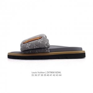 公司级 Lv 拖鞋系列 Louis Vuitton 沙滩休闲拖鞋 Louis Vuitton Lv 路易威登 潮流经典魔术贴一字拖鞋延续经典 上脚舒适性极好 鞋
