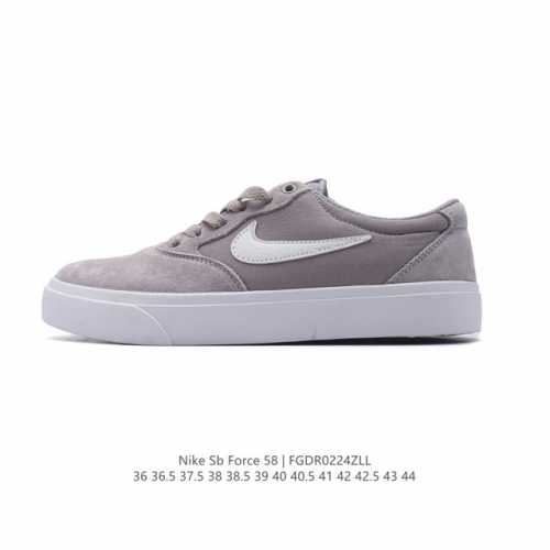 Nike 耐克 男女鞋真标带半码，采用耐磨翻毛皮拼接透气帆布鞋面材质，搭载Eva 双密度泡棉鞋垫耐克Nike Sb Chron Solarsoft 太阳软底系列