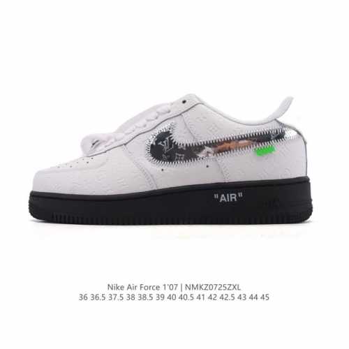 Louis Vuitton X Nike Air Force 1 Low 路易威登联名 空军一号低帮百搭休闲运动板鞋。柔软、弹性十足的缓震性能和出色的中底设计，