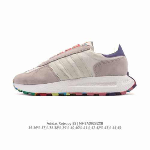 阿迪达斯 新款 三叶草 厚底 Adidas Retropy E5 新款 爆米花 低帮经典运动鞋潮厚底增高男女士慢跑鞋。以70年代经典跑步鞋为灵感，新鲜演绎复古造