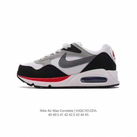 耐克 Nike Air Max Correlate 气垫缓震耐磨运动鞋时尚潮流休闲透气跑步鞋，选用网眼鞋面，脚感舒适透气。鞋舌、鞋侧及后跟处饰有品牌标识，简约大 - 点击图像关闭