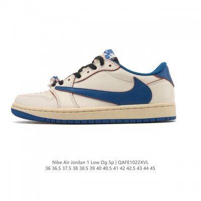全头层皮 公司级 真标 耐克 Nike Air Jordan 1 Low Og Sp Military Blue Aj1乔1倒勾 2025年新款 低帮篮球鞋 A