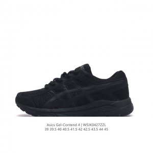 Asics 亚瑟士 2022新款男子gel-Contend 4缓震回弹透气跑步鞋 高颜值百搭入门级跑鞋多层网面织物+植绒材质构成了亚瑟士logo图案，具有很高的