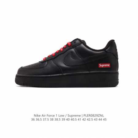 公司级 耐克supreme X Nike Air Force 1 Low 空军一号低帮af1联名supreme纯黑红标板鞋，原楦头原纸板，打造纯正空军版型。专注 - 点击图像关闭