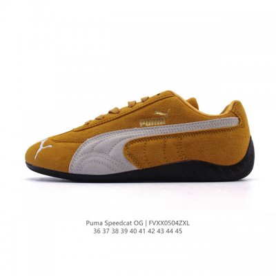 puma Speedca Og 彪马极速赛车系列低帮德训风拼接复古百搭休闲运动赛车鞋 鞋款从80、90年代赛车手所穿的防火赛车鞋为原型，鞋身线条模仿了赛车的流线
