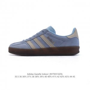 160 阿迪达斯 Adidas Originals Gazelle Indoor复古三叶草防滑透明橡胶板鞋经典运动鞋。这款经典鞋,忠于原版设计,缀撞色三条纹和鞋