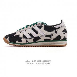 公司级 阿迪达斯Adidas Sl 72 Shoes 经典复古薄底运动鞋 T头鞋 三叶草复古休闲跑步鞋休闲运动鞋 奶牛印花鞋面 这款经典运动鞋携复古型格，来访你