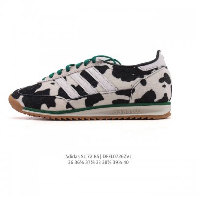 公司级 阿迪达斯Adidas Sl 72 Shoes 经典复古薄底运动鞋 T头鞋 三叶草复古休闲跑步鞋休闲运动鞋 奶牛印花鞋面 这款经典运动鞋携复古型格，来访你