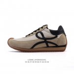 公司级 Loewe 罗意威 Ballet Runner 皮革织物拼接 简约圆头 系带 低帮 运动休闲鞋这双鞋是Loewe新发布的Ballet Runner ，被