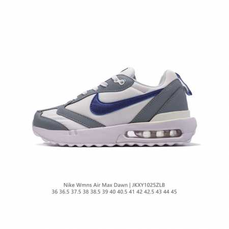 耐克 NIKE Air Max Dawn 黎明系列 低帮气垫百搭休闲运动慢跑鞋，从配色上彰显出浓厚的复古气质。最大的亮点当属鞋型设计上加入结构元素，汲取1984 - 点击图像关闭