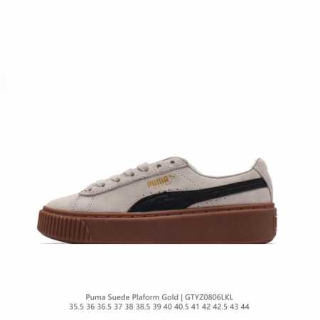 puma Suede Plarfotm Cold 彪马 猪八戈 烫金标 舒适脚感 厚底增高松糕底 休闲百搭板鞋 尺码：35.5-44含半码 编码：Gtyz080 - 点击图像关闭