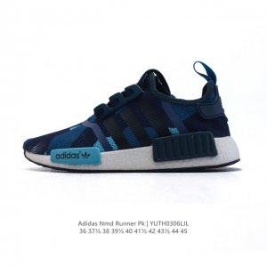 100 阿迪达斯Adidas Nmd Runner Pk 爆米花 超弹运动跑步鞋 男女板鞋。弹力 以鞋型、角度和面料，力求展现 Adidas创新传统，采用时髦廓