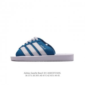 Adidas阿迪达斯三叶草夏季女鞋gazelle Beach运动鞋拖鞋 三叶草整新活儿！拖鞋版 Gazelle 来了！此次并没有采用之前传统的发泡式拖鞋，而是将
