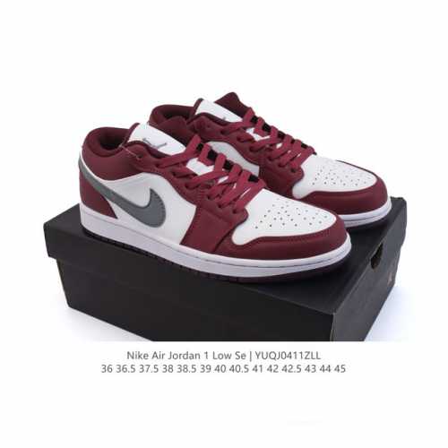 耐克 乔丹Air Jordan 1 Low Aj1 乔1 乔丹1代Aj1 低帮复古文化休闲运动篮球鞋，从1985 年面世的元年款汲取设计灵感，采用简洁大方的经典