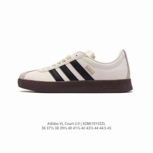 性价比版本 Adidas T头鞋 阿迪达斯 Vl Court 2.0 Shoes 运动休闲板鞋小白鞋，这款t形鞋头运动鞋,力求无论球场或街头,皆显耀眼出众。采用
