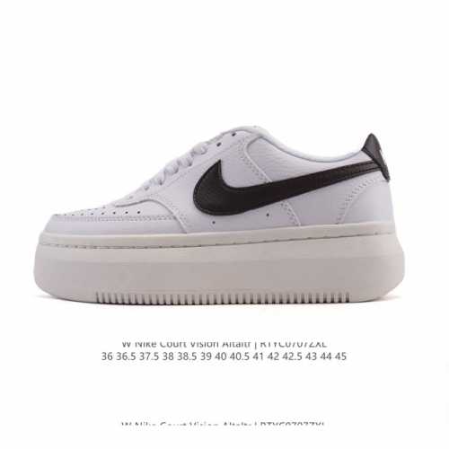 Nike耐克新款Nike Court Vision Alta Ltr 厚底增高运动休闲板鞋。时尚设计，巧妙融合皮革材质搭配加高鞋底。出众篮球鞋外观搭配柔软鞋舌，