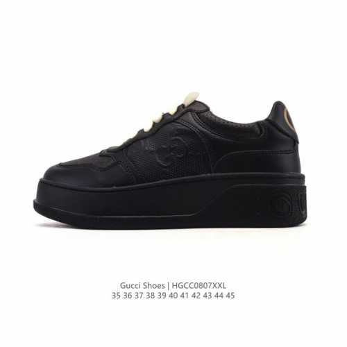 公司级 Gucci 25新款板鞋男女运动鞋德训鞋春季轻便系带透气情侣鞋休闲软底小白鞋透气孔皮革休闲德训 低帮 时尚板鞋，德训鞋的版型大家都知道 是非常显脚瘦的！