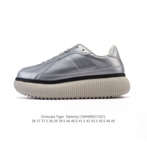 新品 Onitsuka Tiger 鬼塚虎 Delecity 鞋帮高度 低帮 功能 平衡,支撑,增高,耐磨 运动系列 时尚休闲松糕跟 厚底增高小白鞋。Onits