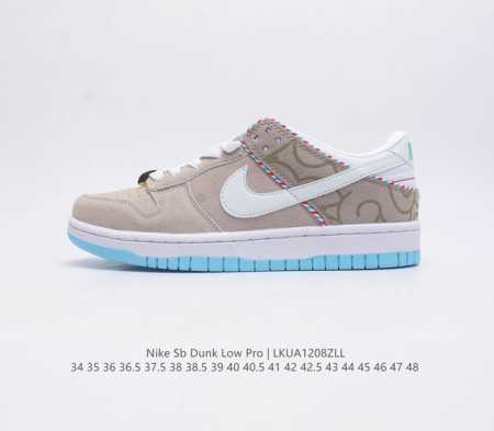 耐克 Nike Sb Dunk Low Pro 男 女滑板鞋 经典复古运动鞋 采用低帮设计 塑就经典 Dunk 风格 鞋垫后跟搭载 Zoom Air 气垫 加衬 - 点击图像关闭