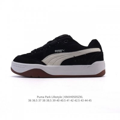 公司级 Puma 彪马 男女运动板鞋，原楦原纸版开发版型，采用环保纤维革组合翻毛皮饰片鞋面材质，外置耐磨橡胶大底蕾哈娜同系面包鞋太好看了！彪马Puma Park