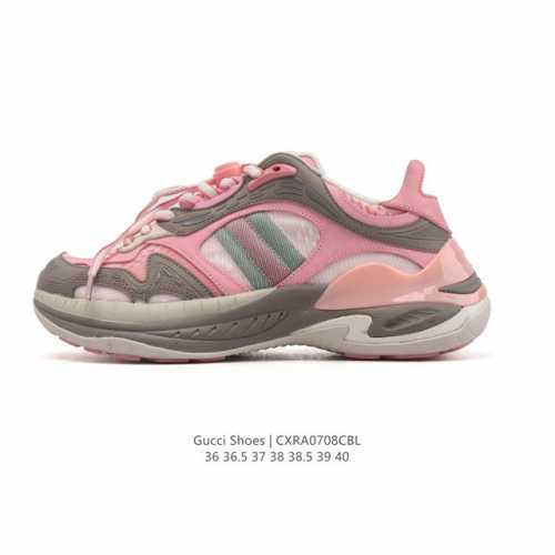 公司级 Gucci 古驰 高奢百搭休闲女士运动鞋 明星同款缓震慢跑鞋 小红书爆款厚底增高老爹鞋 鞋面走线工整 清晰质感 高端时尚 简约大气 防滑舒适。 类型：女