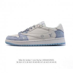 真标 耐克 Nike Air Jordan 1 Low Og Sp Military Blue Aj1乔1倒勾 2025年新款 蛇年新款 路易威登联名 低帮篮球