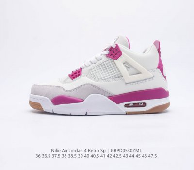 耐克 乔丹Nike Air JordanAJ4代复古休闲运动文化篮球鞋 秉承轻量化的速度型篮球鞋设计思想完成设计 降低重量的同时提升舒适度 中底延续前作使用了
