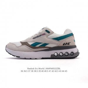 新品公司级 Reebok 锐步 Ers World 运动 百搭 耐磨 橡胶 复古慢跑鞋 气垫耐磨情侣缓震透气皮革网面拼接鞋运动休闲老爹潮鞋子 经典系列时尚与经典