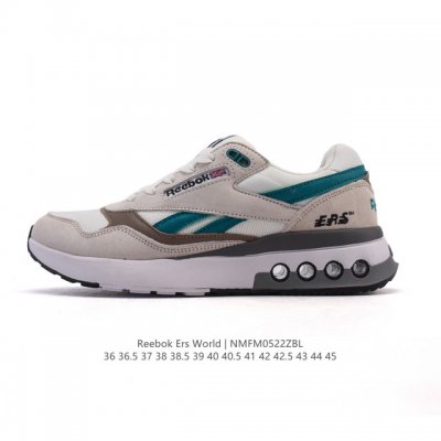 新品公司级 Reebok 锐步 Ers World 运动 百搭 耐磨 橡胶 复古慢跑鞋 气垫耐磨情侣缓震透气皮革网面拼接鞋运动休闲老爹潮鞋子 经典系列时尚与经典