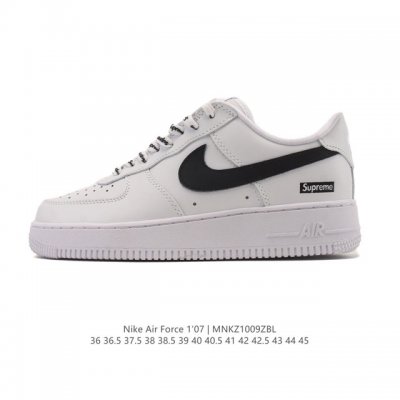耐克 Nike Air Force 1 '07 Low 空军一号含气垫 低帮百搭厚底增高休闲运动板鞋。柔软、弹性十足的缓震性能和出色的中底设计，横跨复古与现代的